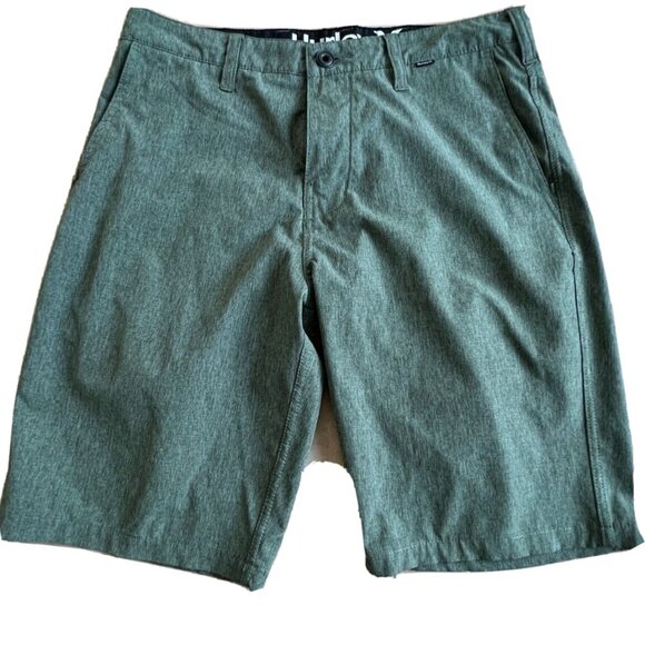 Hurley Phantom worn once  green polyester  shorts men size 30 - Picture 1 of 7